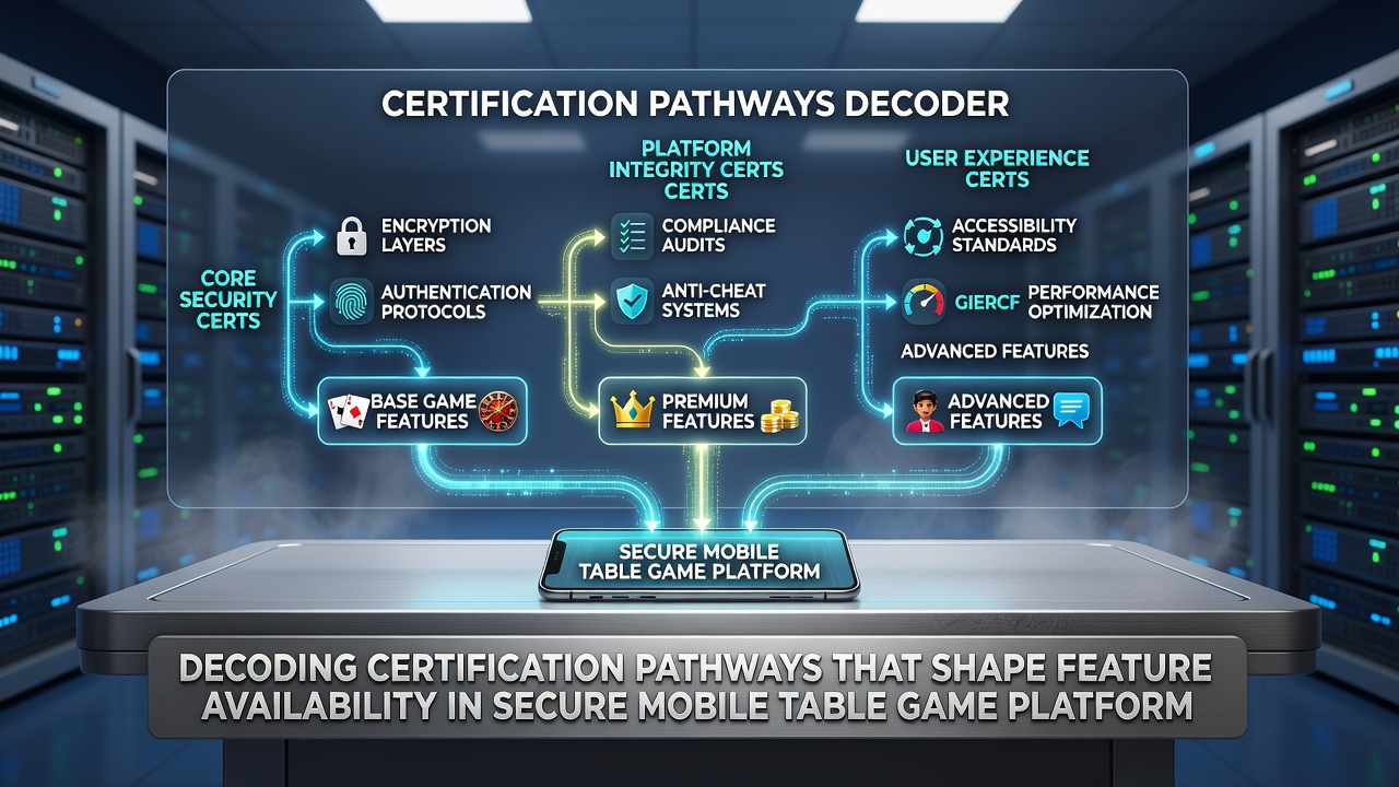 Detailed flowchart of mobile table game certification and feature unlocking process